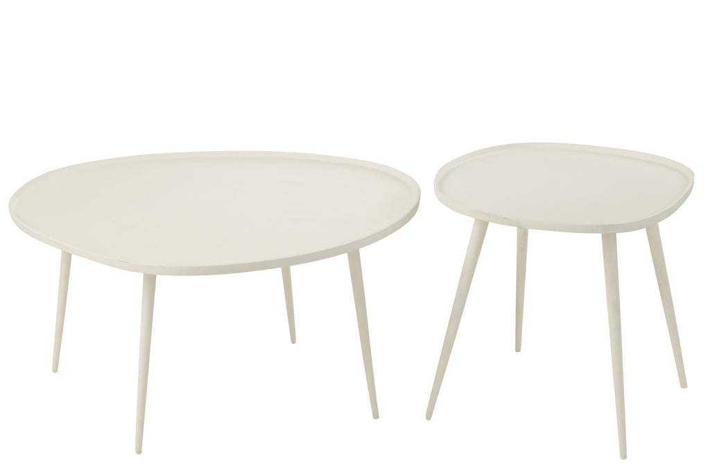 Set Of 2 Sidetables Vinta Aluminium White-Bijzettafels-J-Line