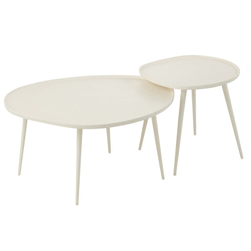 Set Of 2 Sidetables Vinta Aluminium White-Bijzettafels-J-Line