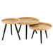 Set Of 3 Coffee Table Round Mango Wood Natural-Salontafels-J-Line