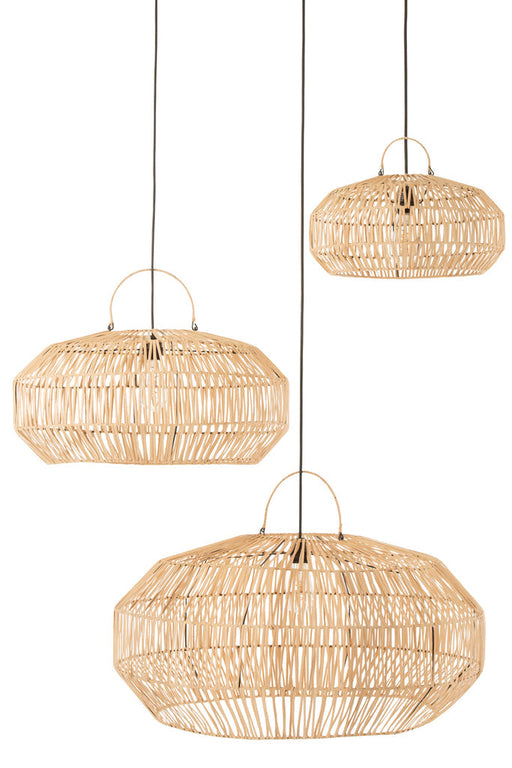 Set Of 3 Lamp Shades Rattan Natural-Hanglampen-J-Line