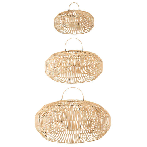 Set Of 3 Lamp Shades Rattan Natural-Hanglampen-J-Line