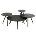 Set Of 4 Tables Round Recycle Teak Black-Salontafels-J-Line