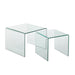 Set Van 2 bijzettafel glas transparant-Bijzettafels-J-Line