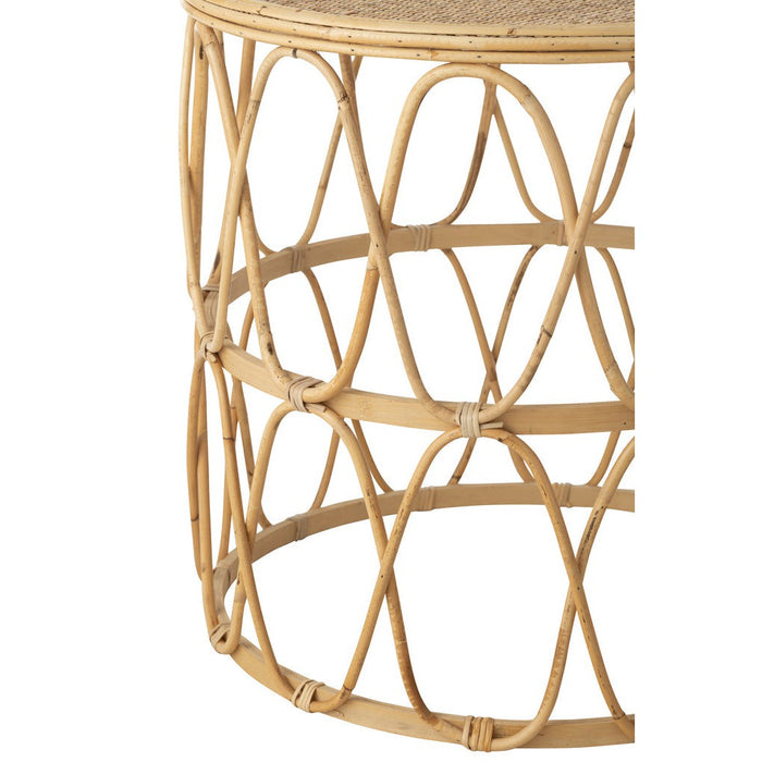 Set Van 2 bijzettafel golf patroon rotan naturel-Bijzettafels-J-Line