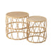 Set Van 2 bijzettafel golf patroon rotan naturel-Bijzettafels-J-Line
