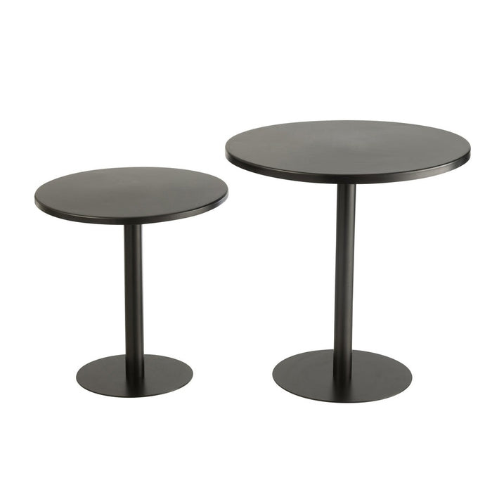 Set Van 2 bijzettafel rond metaal zwart-Bijzettafels-J-Line