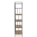 Set Van 2 rek ronde bovenkant metaal/hout bruin-Vakkenkasten-J-Line