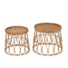 Set Van 2 tafel rond rotan/multiplex naturel-Bijzettafels-J-Line