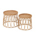 Set Van 2 tafel rond rotan/multiplex naturel-Bijzettafels-J-Line