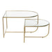Set Van 2 tafels porte metaal/glas goud-Bijzettafels-J-Line