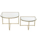 Set Van 2 tafels porte metaal/glas goud-Bijzettafels-J-Line