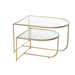 Set Van 2 tafels porte metaal/glas goud-Bijzettafels-J-Line