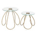 Set Van 2 tafels rond metaal/glas goud-Bijzettafels-J-Line