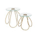 Set Van 2 tafels rond metaal/glas goud-Bijzettafels-J-Line