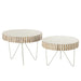 Set Van 2 tafels ying hout metaal wit-Salontafels-J-Line