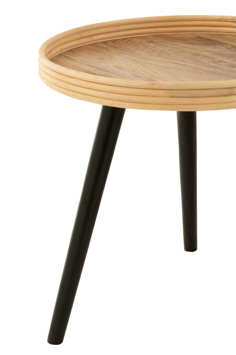 Set Van 3 bijzettafel rond mango hout naturel-Salontafels-J-Line