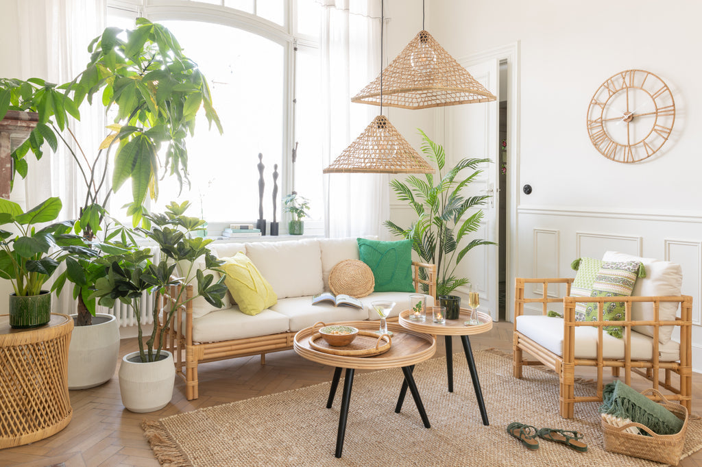 Set Van 3 bijzettafel rond mango hout naturel-Salontafels-J-Line