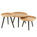 Set Van 3 bijzettafel rond mango hout naturel-Salontafels-J-Line