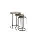 Set Van 3 bijzettafels rond aluminium zwart/grijs-Bijzettafels-J-Line