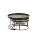 Set Van 3 bijzettafels rond aluminium zwart/mix-Bijzettafels-J-Line