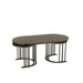 Set Van 3 salontafels zilver/bruin metaal/mdf-Bijzettafels-J-Line
