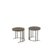 Set Van 3 salontafels zilver/bruin metaal/mdf-Bijzettafels-J-Line