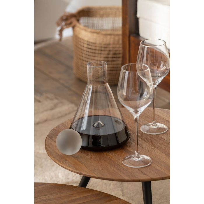 Set Van 4 bijzettafel rond gerecycleerd teak naturel-Bijzettafels-J-Line
