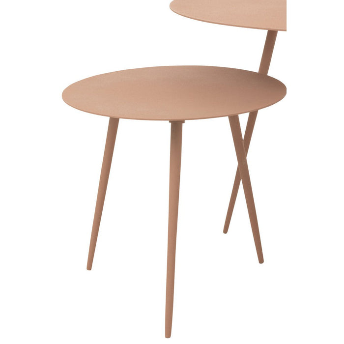 Set Van drie bijzettafel ijzer oud roze-Bijzettafels-J-Line
