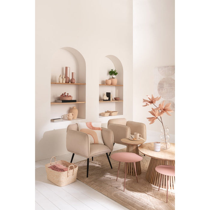 Set Van drie bijzettafel ijzer oud roze-Bijzettafels-J-Line