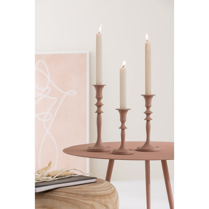 Set Van drie bijzettafel ijzer oud roze-Bijzettafels-J-Line