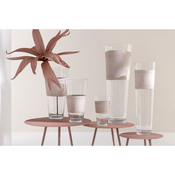 Set Van drie bijzettafel ijzer oud roze-Bijzettafels-J-Line