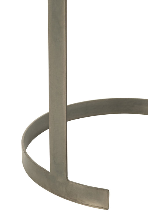 Set Van drie bijzettafels rond ijzer/glas grijs-Bijzettafels-J-Line