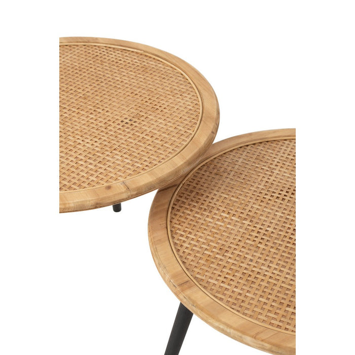 Set Van twee bijzettafel bamboo naturel-Bijzettafels-J-Line