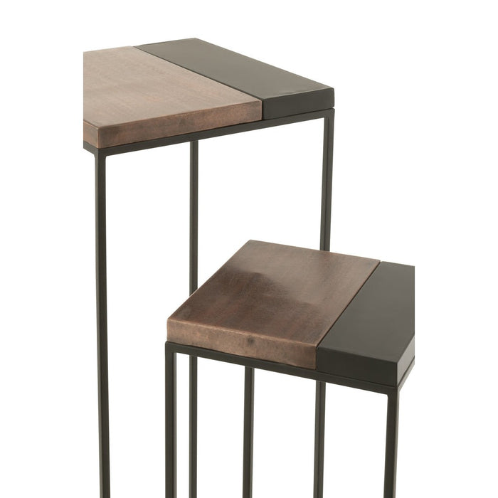 Set Van twee bijzettafel hoog brons/zwart-Bijzettafels-J-Line