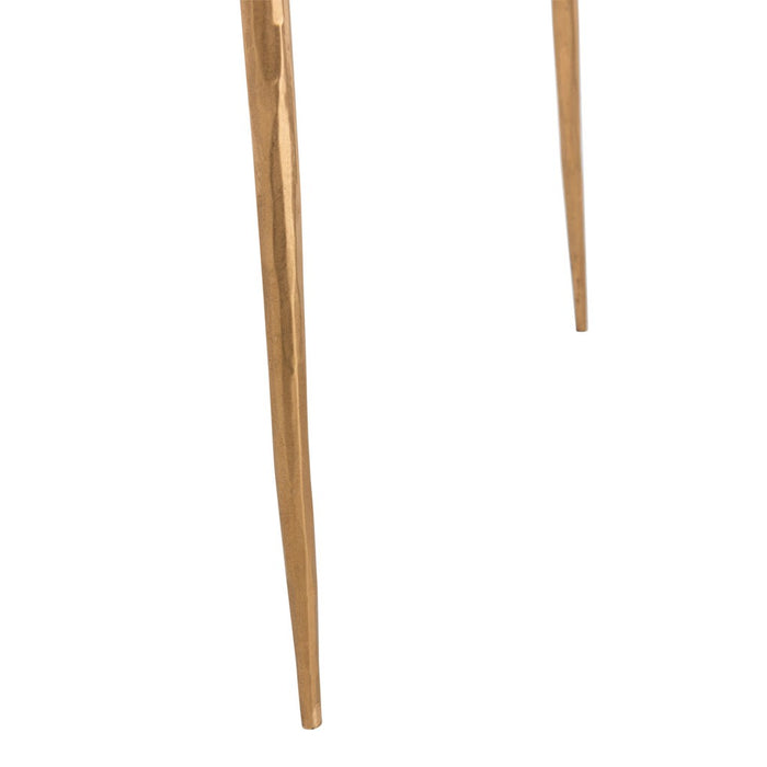 Set Van twee bijzettafel marmer/ijzer goud/wit-Bijzettafels-J-Line