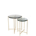 Set Van twee bijzettafel obi glas/ijzer-Bijzettafels-J-Line