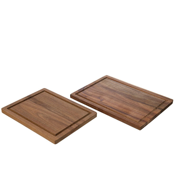 Set Van twee bijzettafels lounge metaal/hout wit/naturel-Bijzettafels-J-Line