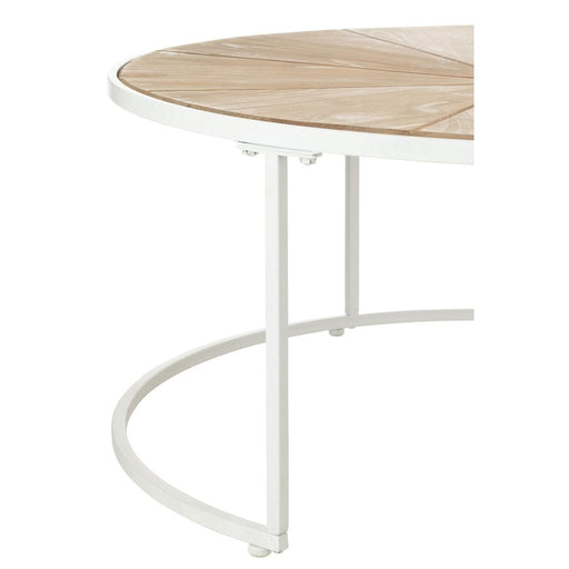 Set Van twee bijzettafels relax metaal/hout wit/naturel-J-Line
