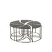 Set Van zes tafels tornado zwart metaal/mdf/glas-Bijzettafels-J-Line