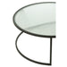 Set van 2 Salontafel Rond Metaal | Glass Zwart-Salontafels-J-Line