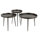 Set van 3 Bijzettafels Tray Right Rond Metaal Dark Grey-Bijzettafels-J-Line