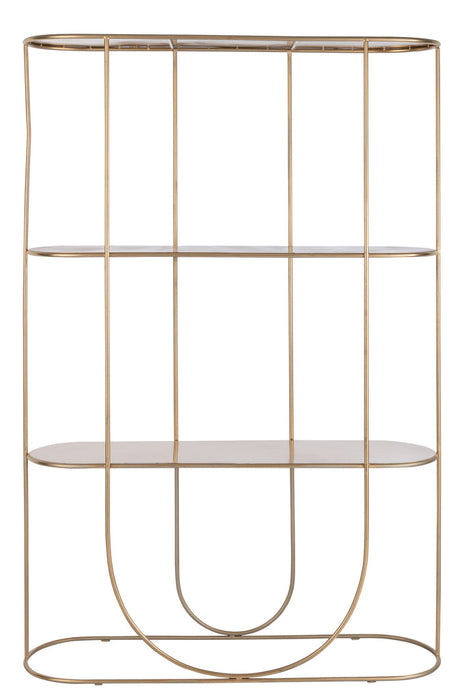 Shelf 3 Planks+Curve Deco Metal Gold-Vakkenkasten-J-Line