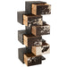 Shelf Cow Mango Hout | Fur Zwart | Wit-Vakkenkasten-J-Line