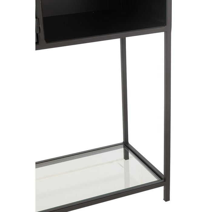 Shelf Rectangle Metaal | Glass Zwart-Vakkenkasten-J-Line