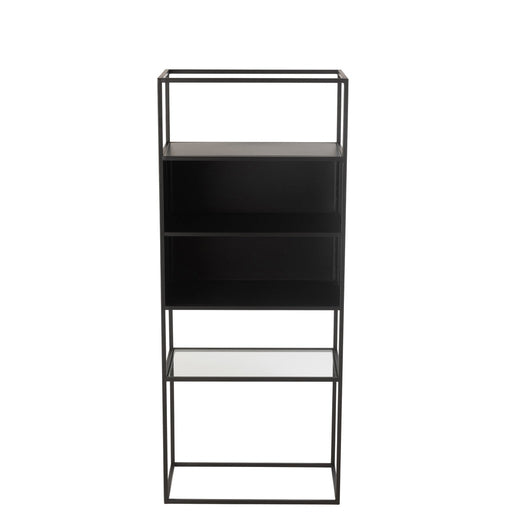 Shelf Rectangle Metaal | Glass Zwart-Vakkenkasten-J-Line