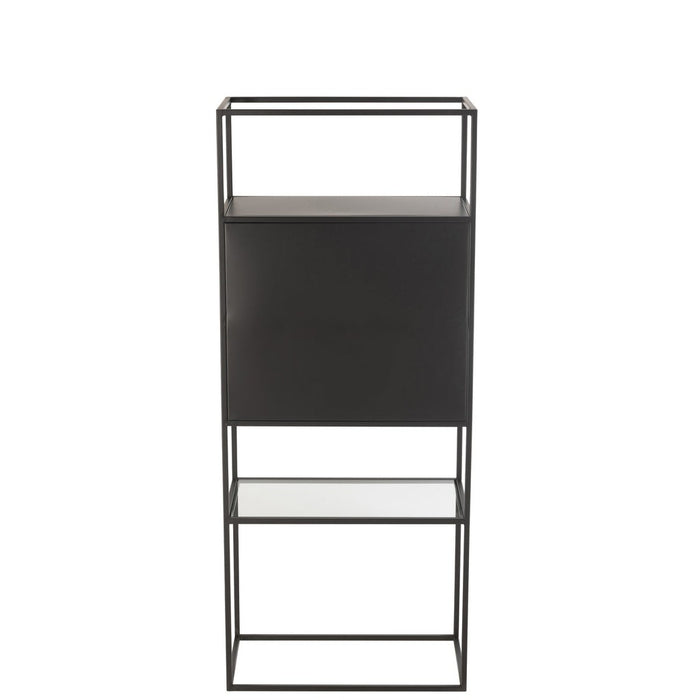 Shelf Rectangle Metaal | Glass Zwart-Vakkenkasten-J-Line