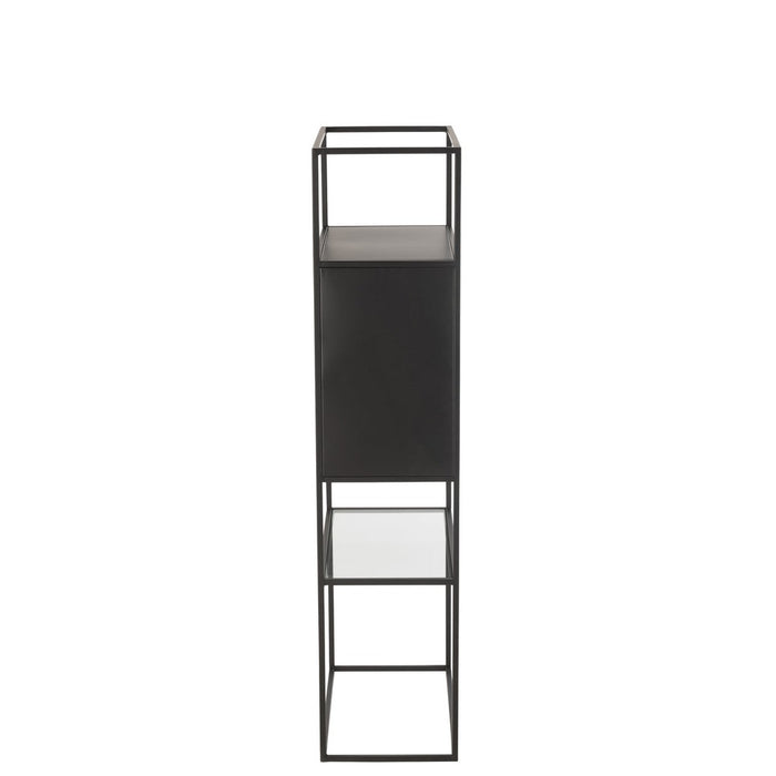 Shelf Rectangle Metaal | Glass Zwart-Vakkenkasten-J-Line