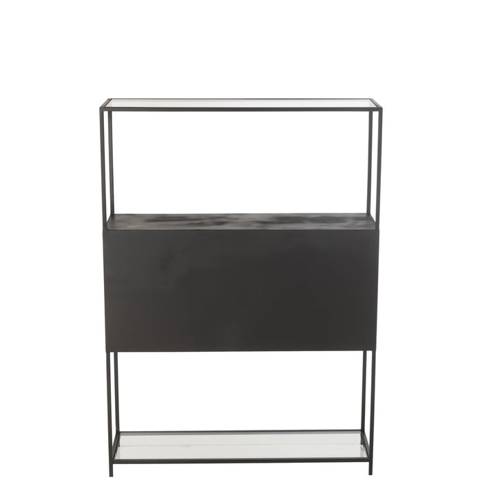 Shelf Rectangle Metaal | Glass Zwart-Vakkenkasten-J-Line