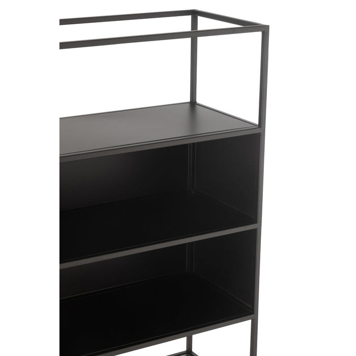 Shelf Rectangle Metaal | Glass Zwart-Vakkenkasten-J-Line