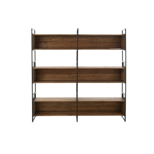 Shelf Rustik Recycled Hout | Metaal Zwart | Natuurlijk Large-Vakkenkasten-J-Line